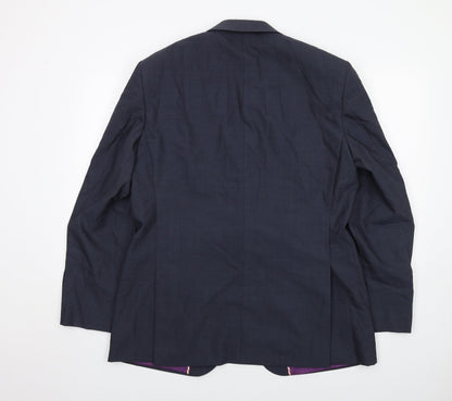 Howick Tailored Mens Blue Wool Jacket Suit Jacket Size 42 Regular