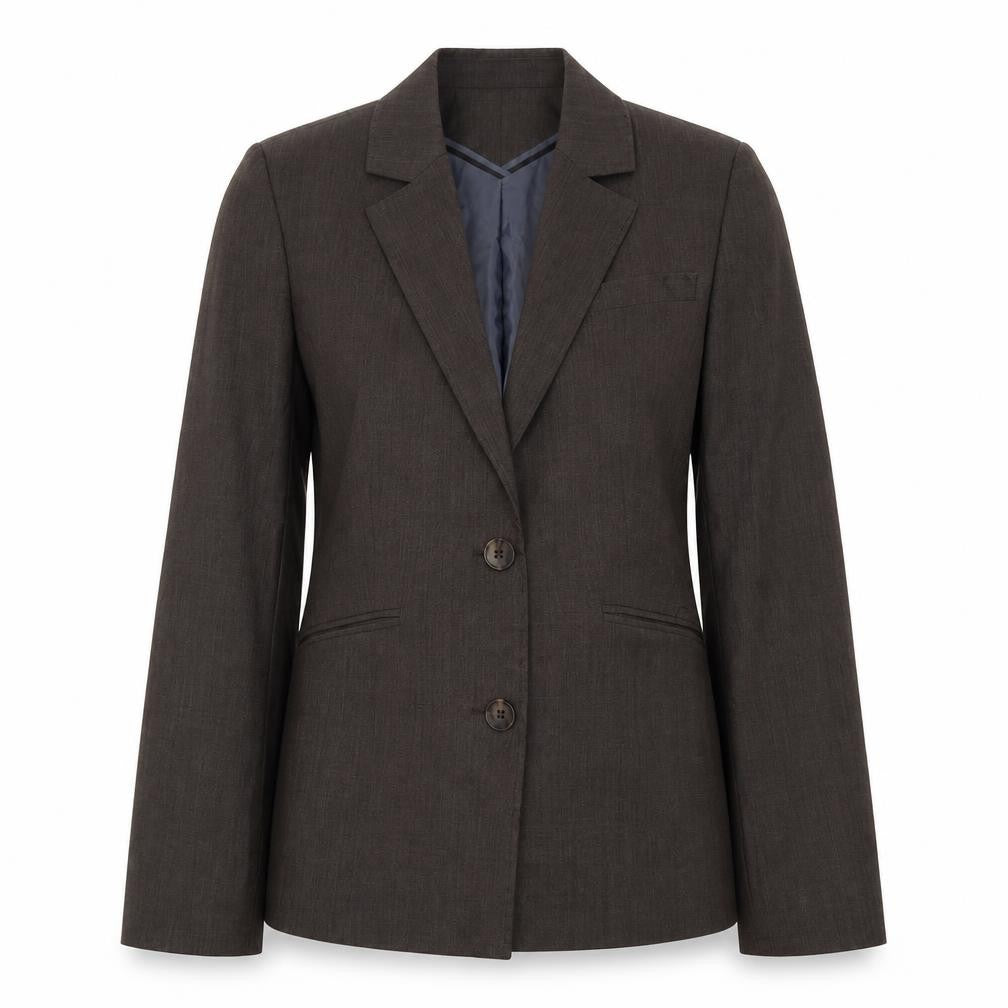 Best Womens Brown Polyester Jacket Suit Jacket Size 8 - Five-Button Jacket Sleeve