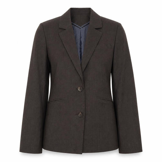 Best Womens Brown Polyester Jacket Suit Jacket Size 8 - Five-Button Jacket Sleeve
