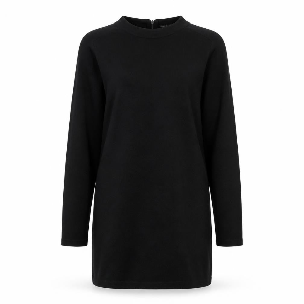 Zara Womens Black Polyester Shift Size L Round Neck Zip