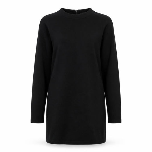 Zara Womens Black Polyester Shift Size L Round Neck Zip