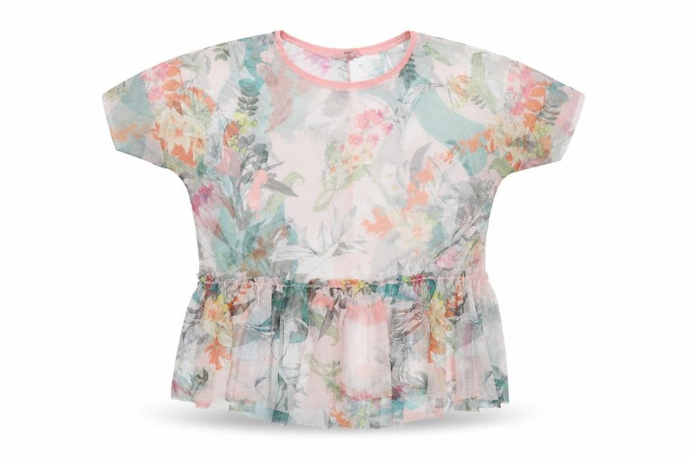 NEXT Womens Multicoloured Floral Polyester Basic T-Shirt Size 10 Round Neck