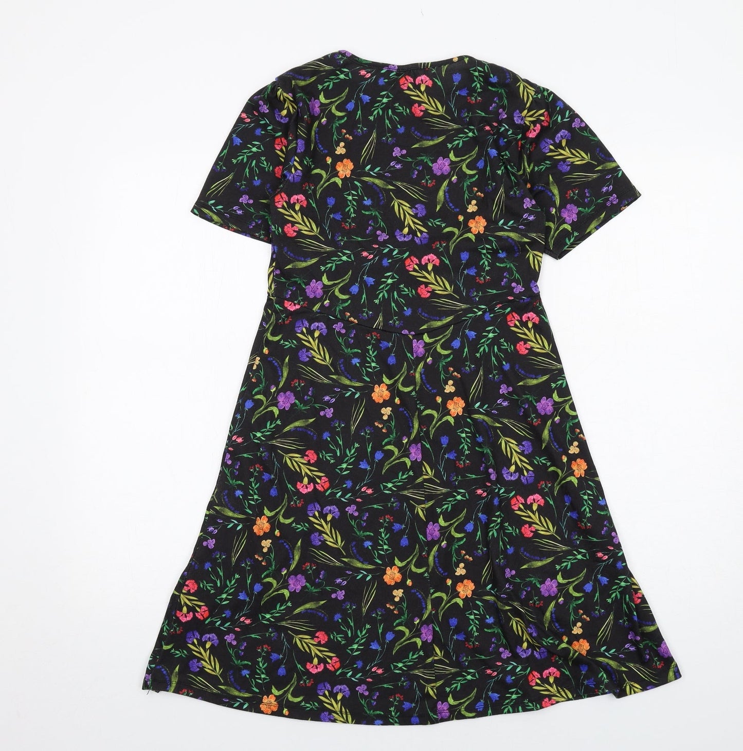 ASOS Womens Multicoloured Floral Polyester T-Shirt Dress Size 8 Round Neck Pullover