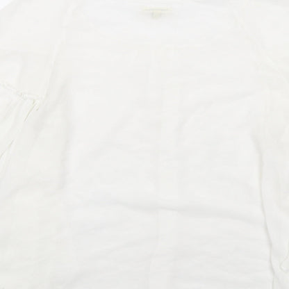 Max Studio Womens White Polyester Basic Blouse Size XL Round Neck