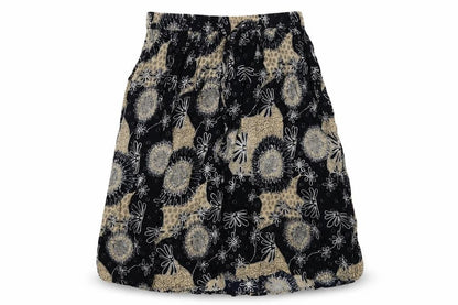Saloos Womens Multicoloured Geometric Viscose Swing Skirt Size M Drawstring