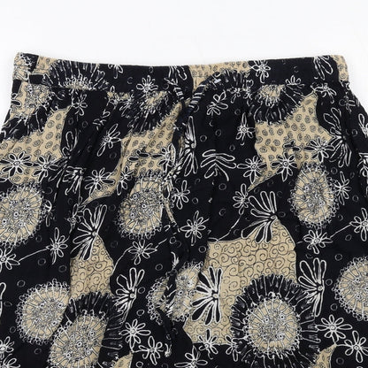 Saloos Womens Multicoloured Geometric Viscose Swing Skirt Size M Drawstring