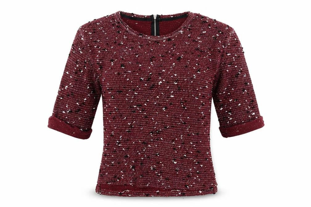 Made for Me Womens Red Round Neck Cotton Pullover Jumper Size 8