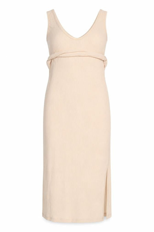 Missguided Womens Beige Polyester Tank Dress Size 10 V-Neck Pullover