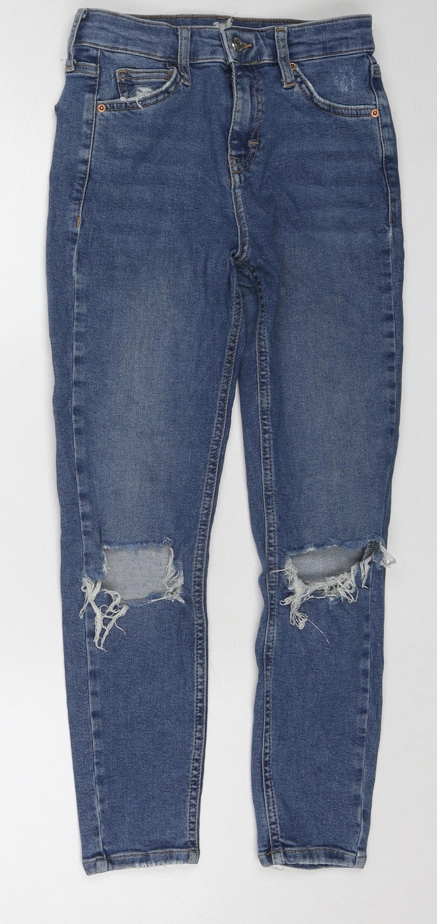 Topman Womens Blue Cotton Skinny Jeans Size 26 in L28 in Regular Zip
