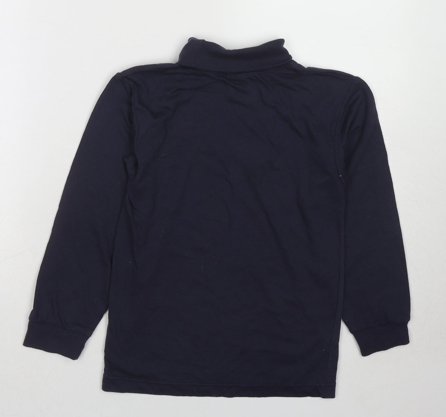 Adams Girls Black Cotton Basic T-Shirt Size 8 Years Roll Neck Pullover