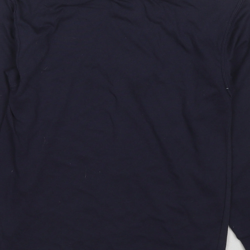 Adams Girls Black Cotton Basic T-Shirt Size 8 Years Roll Neck Pullover