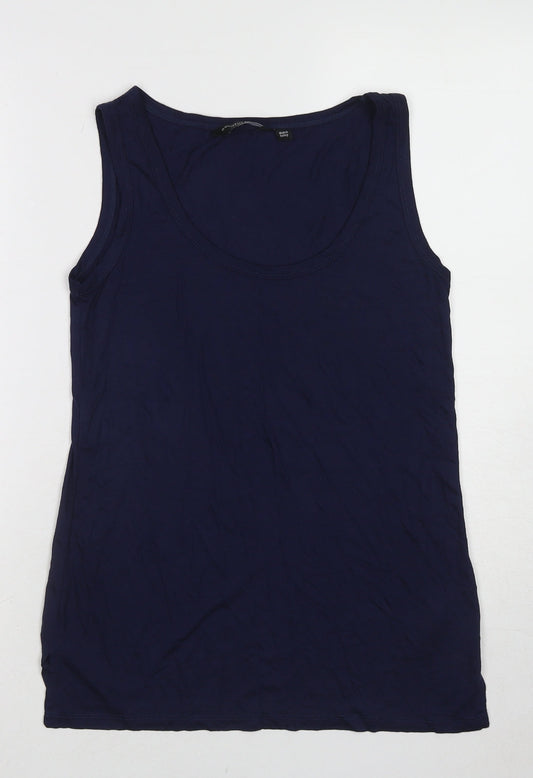 Dorothy Perkins Womens Blue Viscose Basic Tank Size 10 Scoop Neck