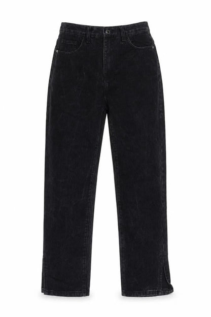 PRETTYLITTLETHING Womens Black Cotton Mom Jeans Size 6 L30 in Regular Button