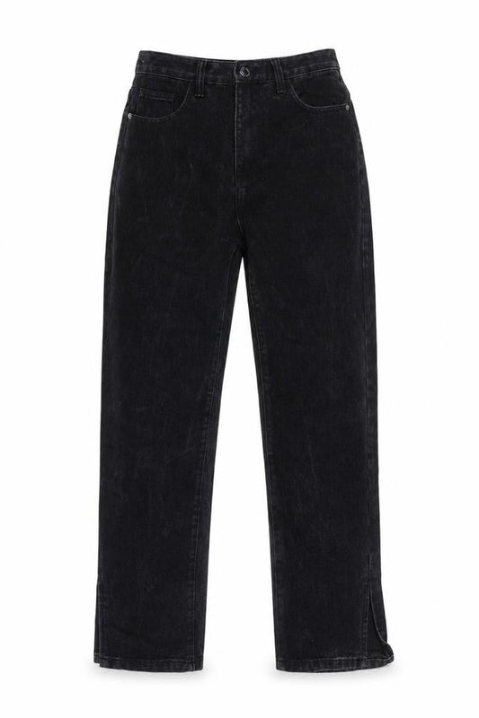PRETTYLITTLETHING Womens Black Cotton Mom Jeans Size 6 L30 in Regular Button