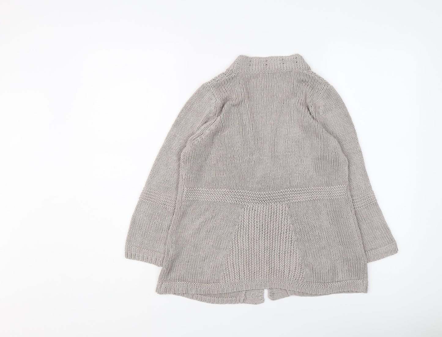 Marks and Spencer Womens Grey V-Neck Acrylic Cardigan Jumper Size 10