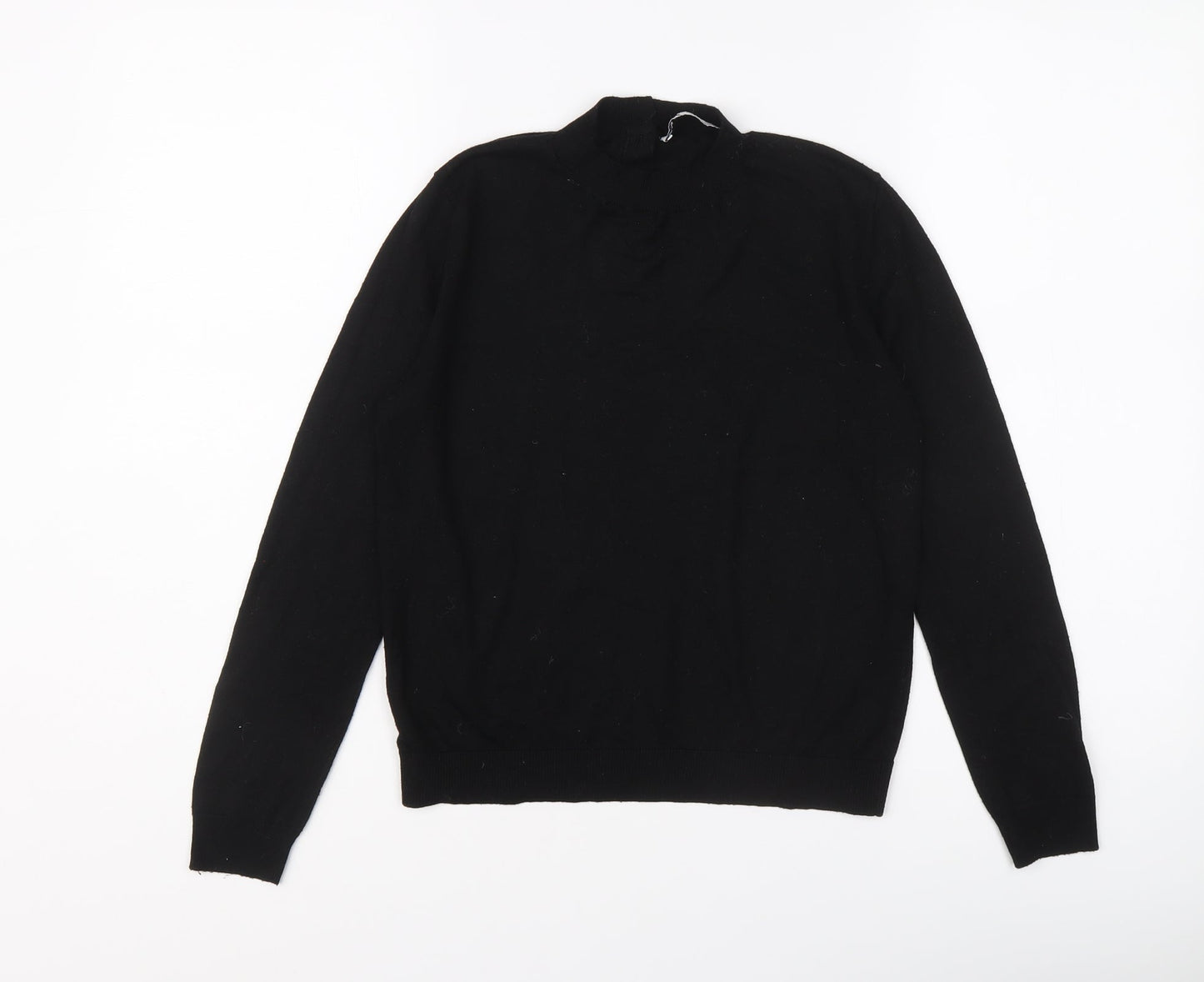 Zara Womens Black High Neck Acrylic Pullover Jumper Size S