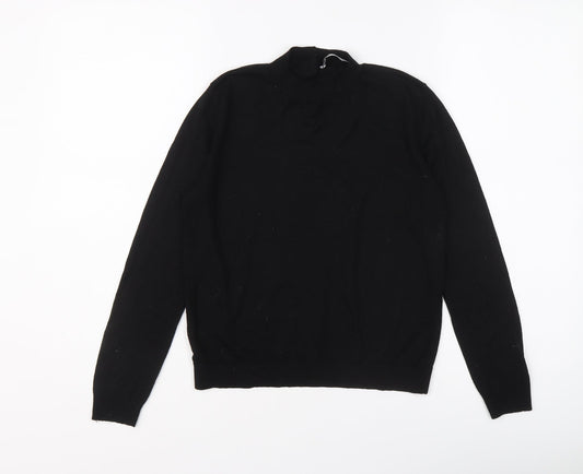 Zara Womens Black High Neck Acrylic Pullover Jumper Size S