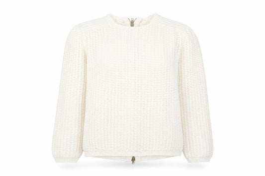 Zara Womens Ivory Round Neck Acrylic Pullover Jumper Size S