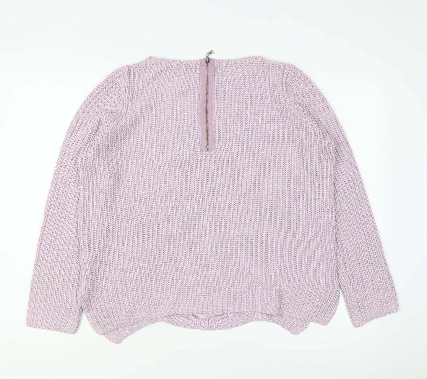 Marks and Spencer Womens Purple Round Neck Acrylic Pullover Jumper Size 12