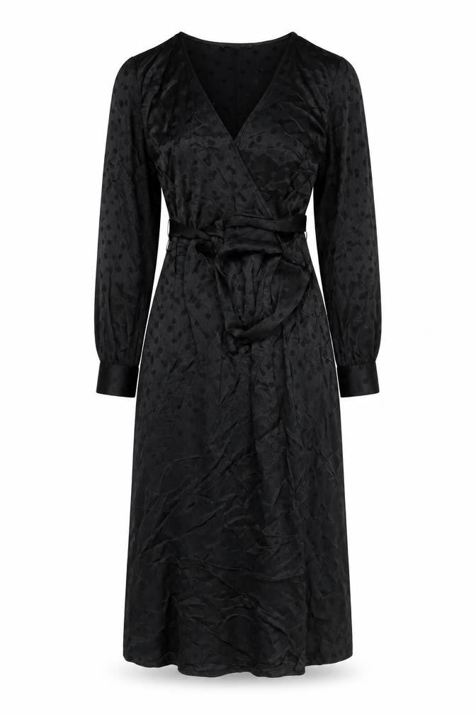 Per Una Womens Black Polka Dot Viscose A-Line Size 6 V-Neck Zip