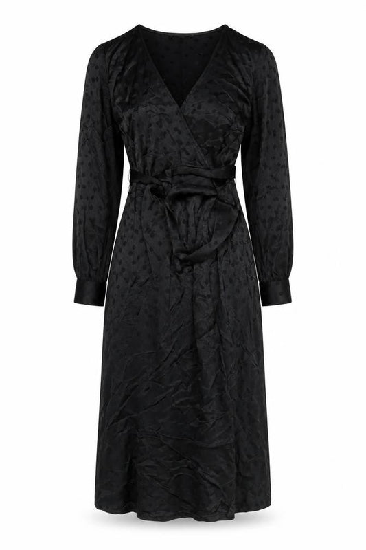 Per Una Womens Black Polka Dot Viscose A-Line Size 6 V-Neck Zip