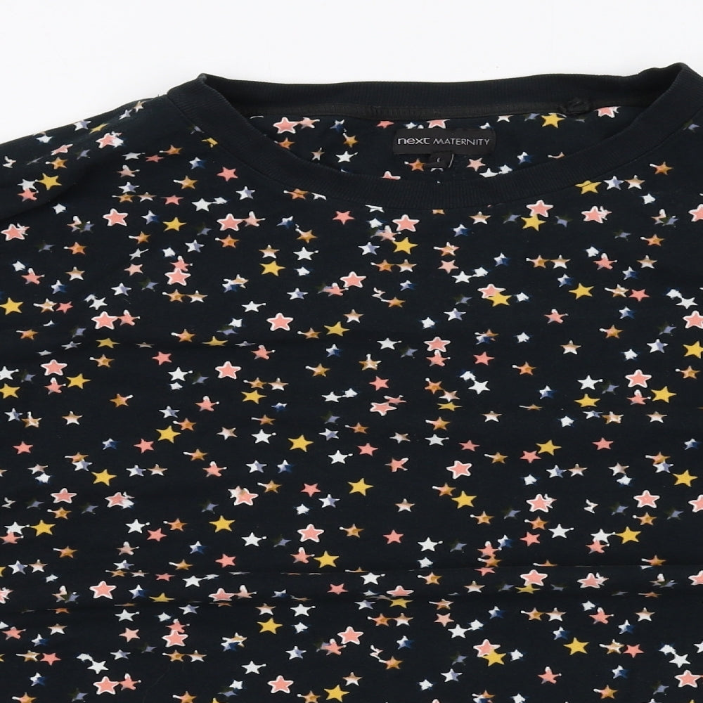 NEXT Womens Black Geometric Polyester Pullover Sweatshirt Size L Pullover - Star pattern