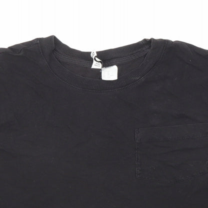 Divided by H&M Womens Black Polyester Basic T-Shirt Size XS Round Neck