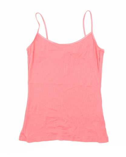 New Look Womens Pink Polyester Basic Tank Size L Round Neck