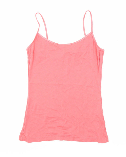 New Look Womens Pink Polyester Basic Tank Size L Round Neck