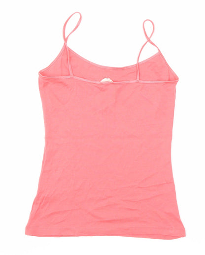 New Look Womens Pink Polyester Basic Tank Size L Round Neck