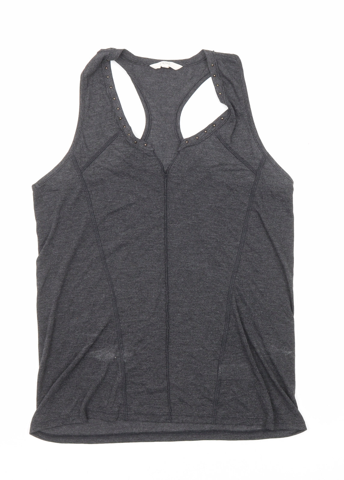 NEXT Womens Grey Viscose Basic Tank Size 10 V-Neck