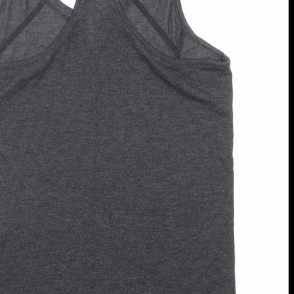 Next Womens Grey Viscose Basic Tank Size 10 V-Neck