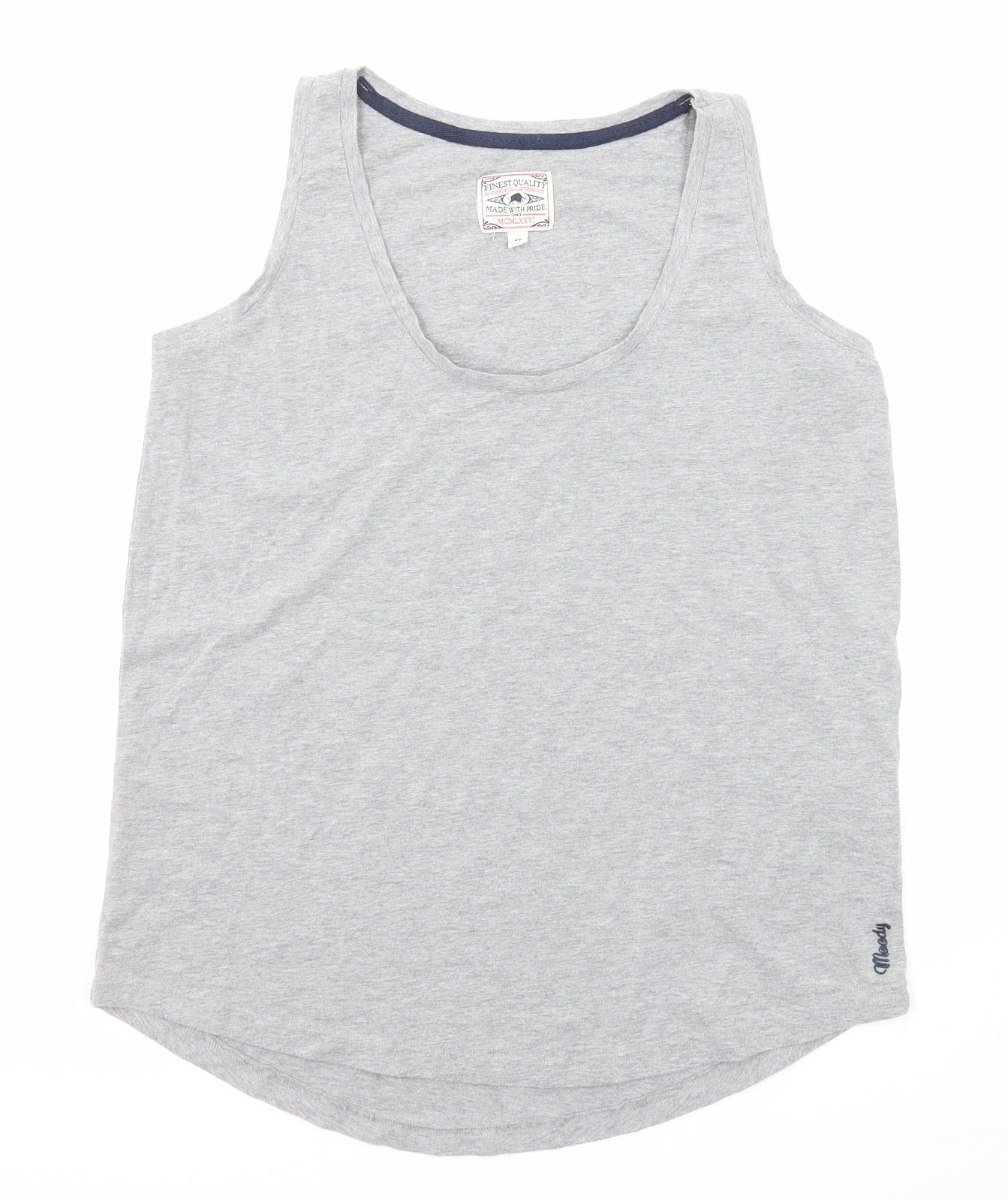 Raging Bull Womens Grey Cotton Basic Tank Size 10 Scoop Neck