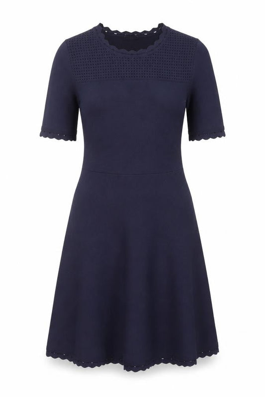 Ann Taylor Womens Blue Viscose Trapeze & Swing Size S Round Neck Pullover