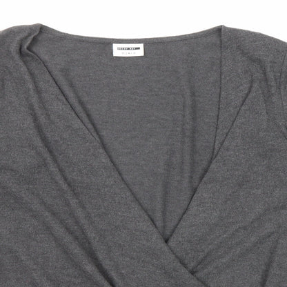 Noisy May Womens Grey V-Neck Polyester Pullover Jumper Size S Pullover - Wrap Front Detail