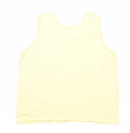 St Bernard Womens Yellow Polyester Basic Tank Size 18 Round Neck