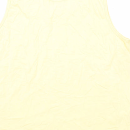 St Bernard Womens Yellow Polyester Basic Tank Size 18 Round Neck