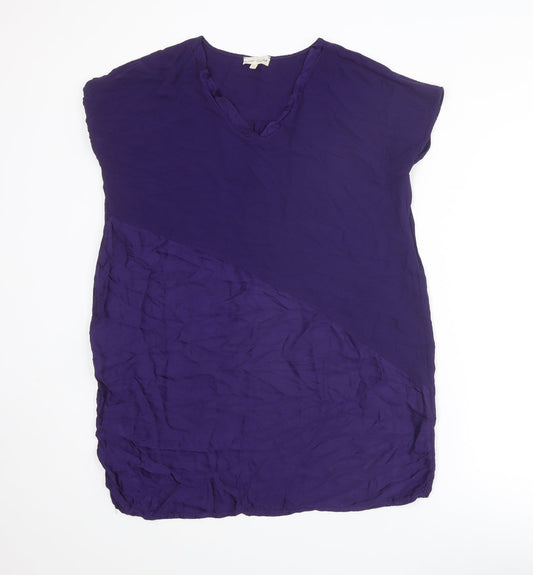 Phase Eight Womens Purple Viscose A-Line Size 12 V-Neck Pullover