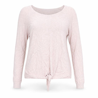Next Womens Pink Round Neck Viscose Pullover Jumper Size 12 - Knot Front