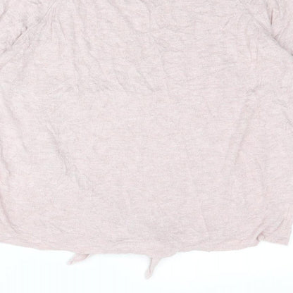 Next Womens Pink Round Neck Viscose Pullover Jumper Size 12 - Knot Front
