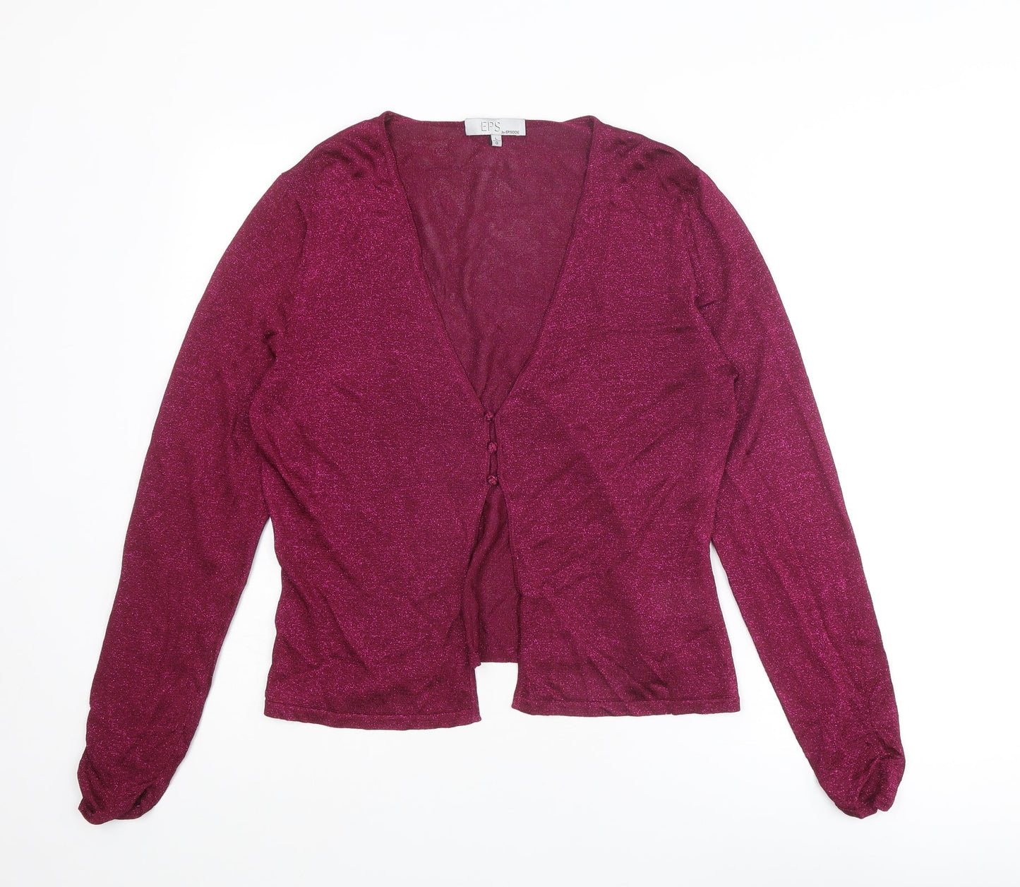 Episode Womens Purple V-Neck Viscose Cardigan Jumper Size L