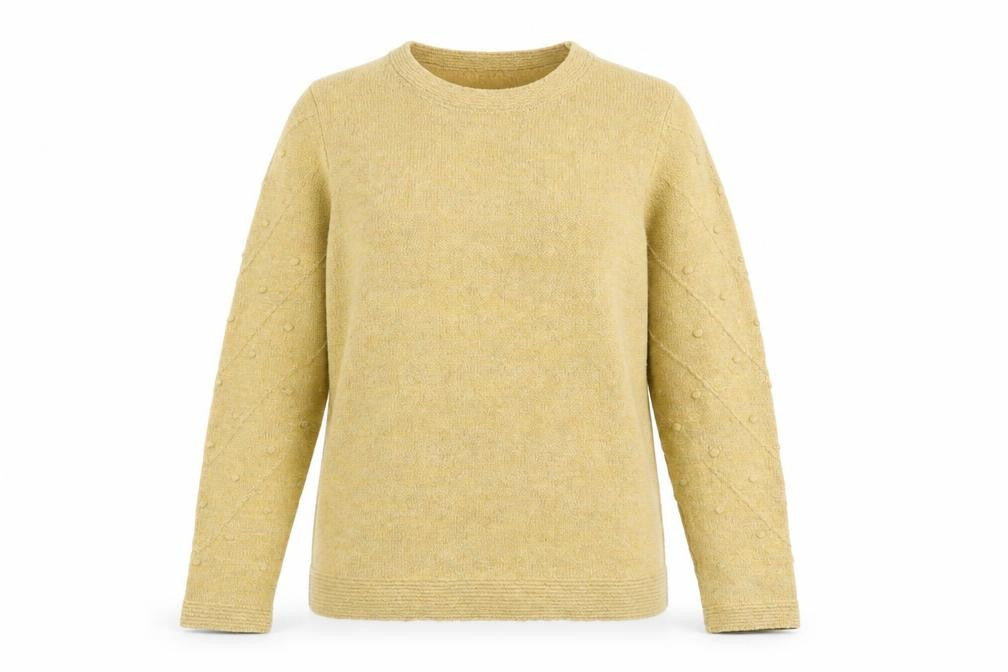 Anna Rose Womens Yellow Round Neck Polyester Pullover Jumper Size L