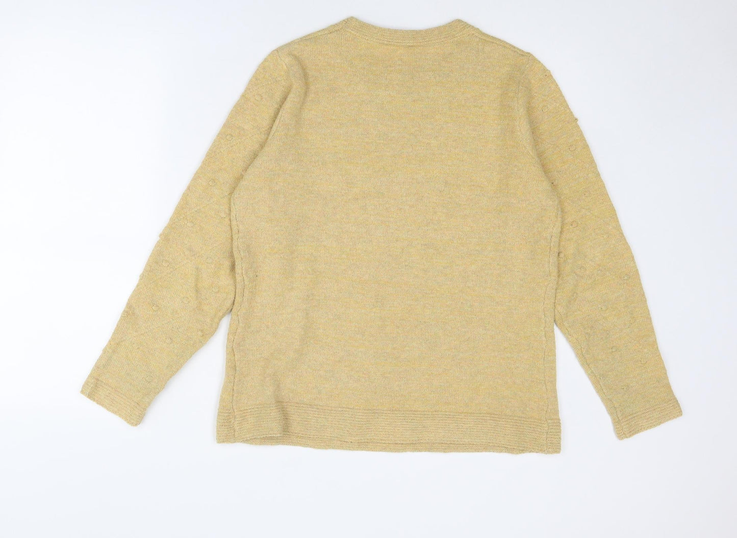 Anna Rose Womens Yellow Round Neck Polyester Pullover Jumper Size L
