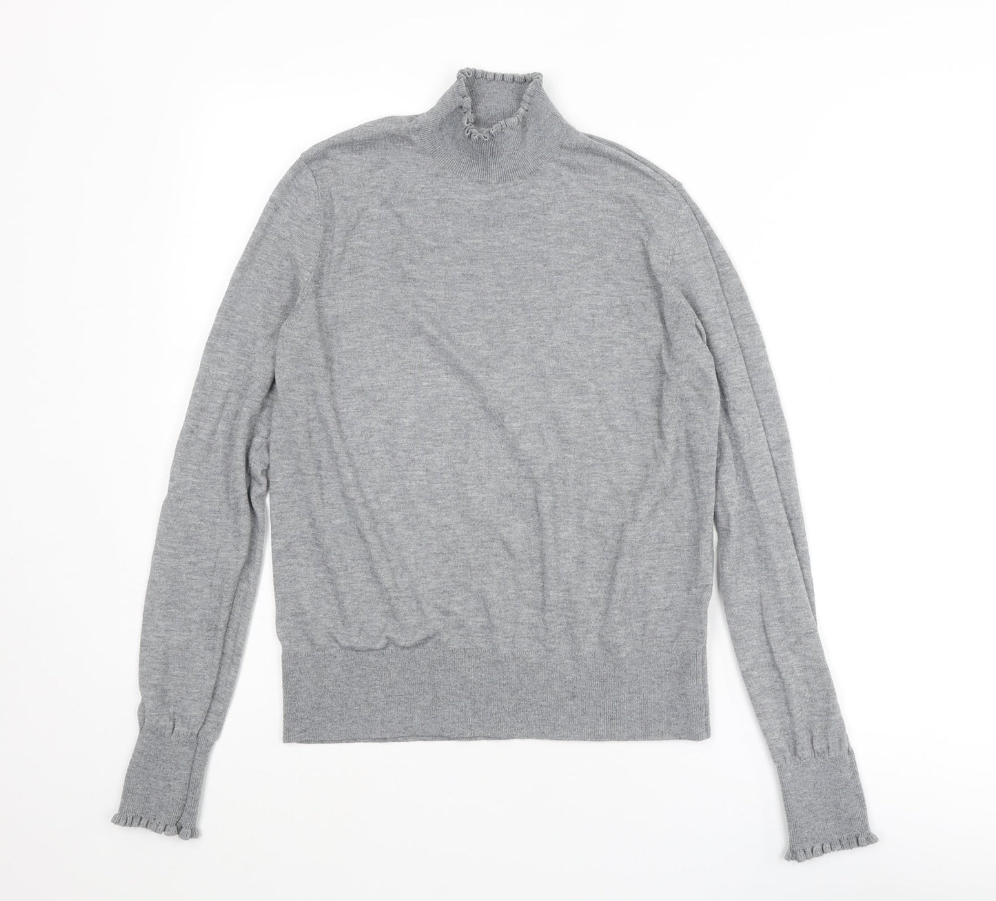 H&M Womens Grey High Neck Polyester Pullover Jumper Size S