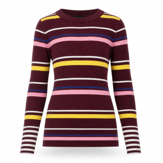 New Look Womens Multicoloured Round Neck Striped Cotton Pullover Jumper Size 12