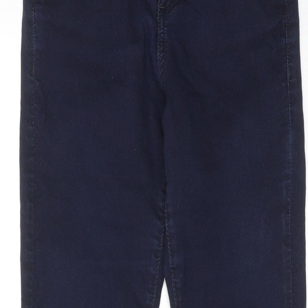 Marks and Spencer Womens Blue Cotton Skinny Jeans Size 8 Regular Zip