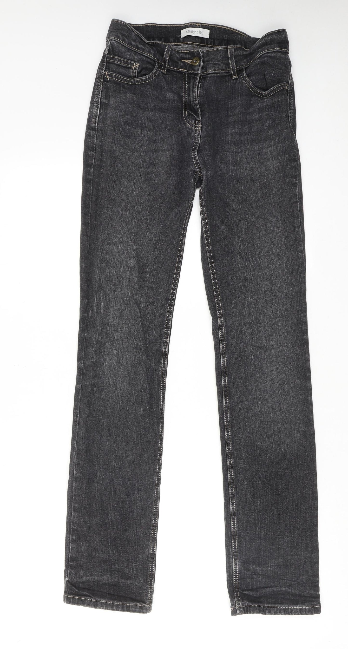 Marks and Spencer Womens Grey Cotton Skinny Jeans Size 8 Regular Zip