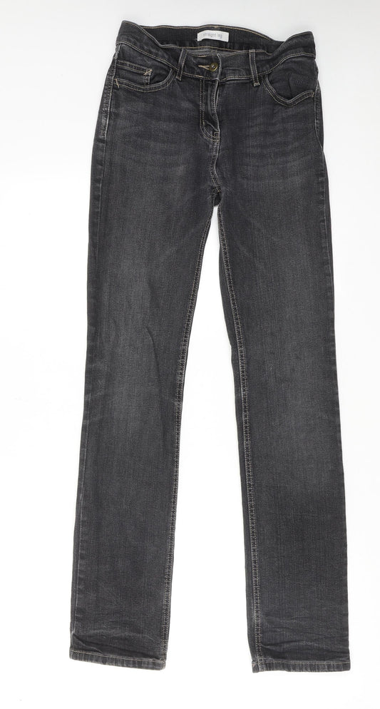 Marks and Spencer Womens Grey Cotton Skinny Jeans Size 8 Regular Zip