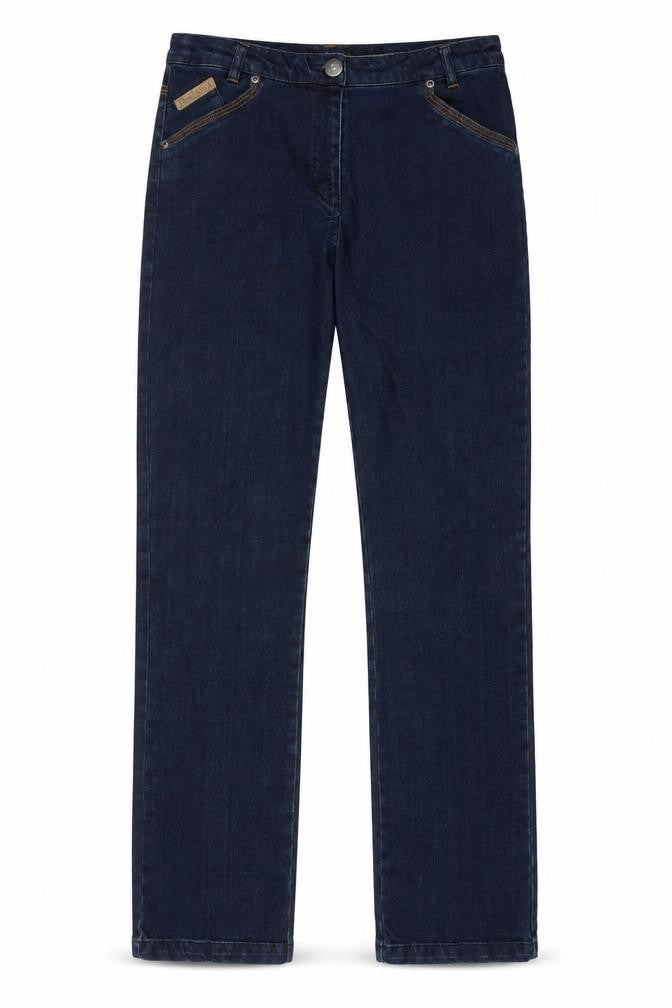 Thalava Womens Blue Cotton Straight Jeans Size 30 in Regular Zip