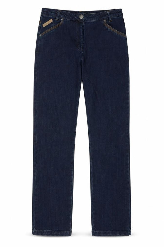 Thalava Womens Blue Cotton Straight Jeans Size 30 in Regular Zip